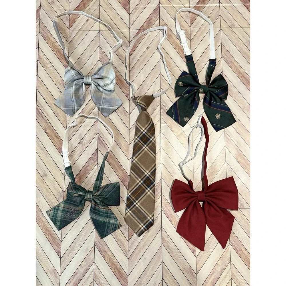Bow Tie Set Plaid Necktie Accessories‎ 5 Piece Lot Kids Preppy School Easter